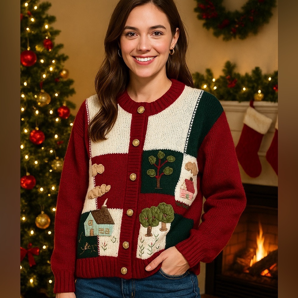 Vintage Creaciones Mariv Patchwork Cottage Cardigan